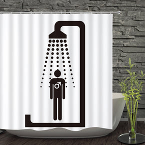 people shower curtains fabric simplicity white polyester cloth print bathroom curtains