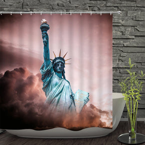 Statue of Liberty shower curtains fabric Human skeleton colorful polyester cloth print bathroom curtains