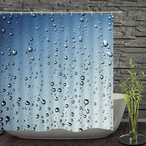 water shower curtains fabric simplicity blue polyester cloth print bathroom curtains