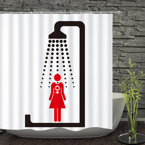 people shower curtains fabric simplicity white polyester cloth print bathroom curtains
