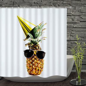 pineapple shower curtains fabric funny yellow polyester cloth print bathroom curtains