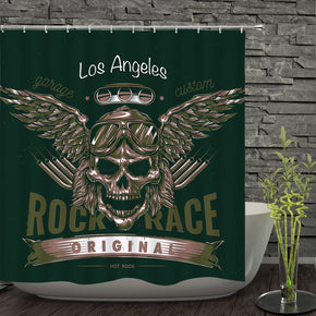 head shower curtains fabric awesome green polyester cloth print bathroom curtains