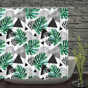 leaf shower curtains fabric simplicity green polyester cloth print bathroom curtains