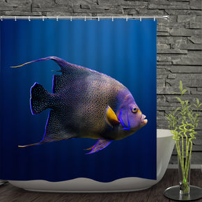 fish shower curtains fabric simplicity blue polyester cloth print bathroom curtains