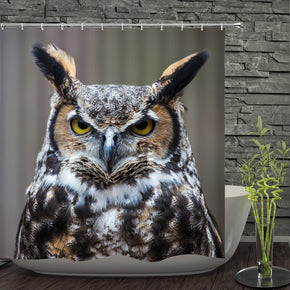 owl shower curtains fabric shabby chic brown polyester cloth print bathroom curtains