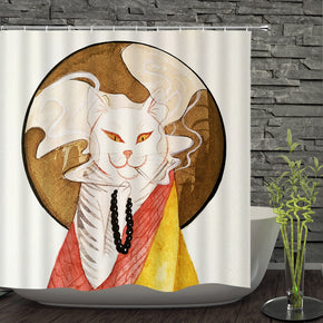 cat shower curtains fabric funny colorful polyester cloth print bathroom curtains