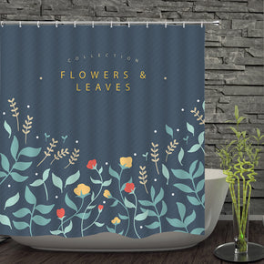flower shower curtains fabric Human skeleton blue polyester cloth print bathroom curtains