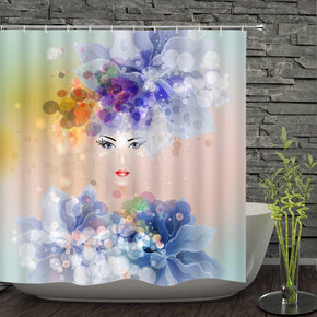 beauty shower curtains fabric elegant colorful polyester cloth print bathroom curtains