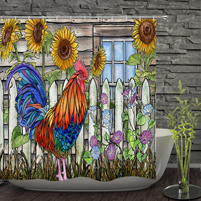 Cock shower curtains fabric Human skeleton colorful polyester cloth print bathroom curtains