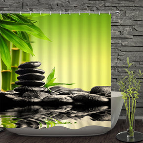 stone shower curtains fabric Human skeleton green polyester cloth print bathroom curtains