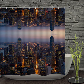 city shower curtains fabric modern colorful polyester cloth print bathroom curtains