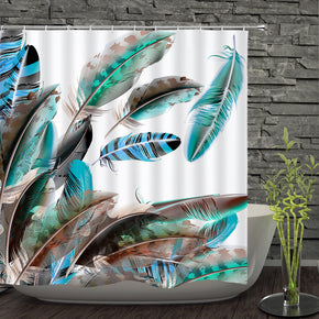 Feather shower curtains fabric Human skeleton colorful polyester cloth print bathroom curtains