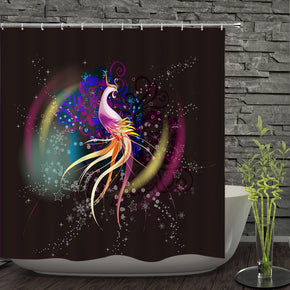 Phoenix shower curtains fabric elegant colorful polyester cloth print bathroom curtains