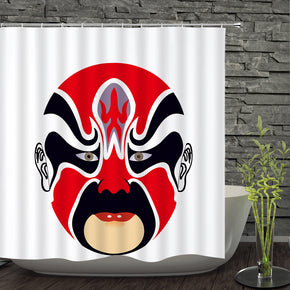 Facial makeup shower curtains fabric Human skeleton red polyester cloth print bathroom curtains