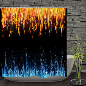 fire shower curtains fabric Human skeleton colorful polyester cloth print bathroom curtains