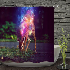 moose shower curtains fabric cute colorful polyester cloth print bathroom curtains