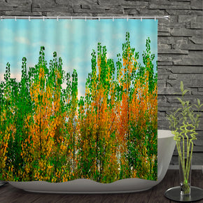 tree shower curtains fabric Human skeleton green polyester cloth print bathroom curtains