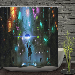 hero shower curtains fabric Human skeleton colorful polyester cloth print bathroom curtains