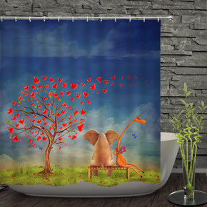 tree shower curtains fabric Human skeleton blue polyester cloth print bathroom curtains