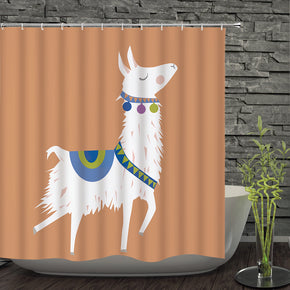 sheep shower curtains fabric cute orange polyester cloth print bathroom curtains