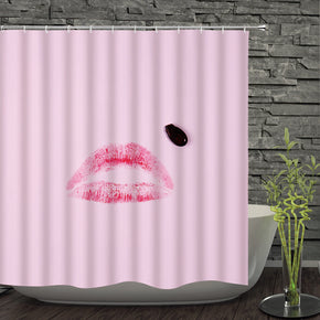 mouth shower curtains fabric funky pink polyester cloth print bathroom curtains