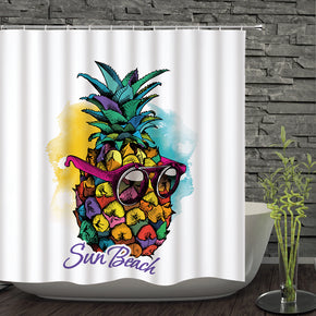 pineapple shower curtains fabric funny yellow polyester cloth print bathroom curtains