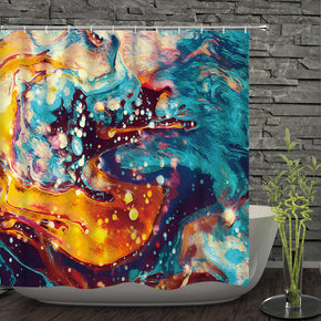 art shower curtains fabric human skeleton colorful polyester cloth print bathroom curtains