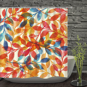 Leaf shower curtains fabric human skeleton orange polyester cloth print bathroom curtains