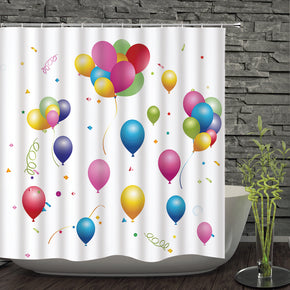 balloon shower curtains fabric funny colorful polyester cloth print bathroom curtains