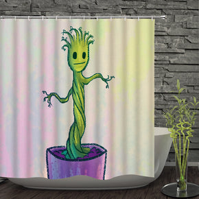 tree shower curtains fabric funny green polyester cloth print bathroom curtains