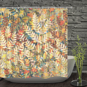 Leaf shower curtains fabric Human skeleton beige polyester cloth print bathroom curtains