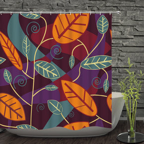 Leaf shower curtains fabric Human skeleton blue polyester cloth print bathroom curtains