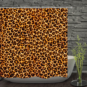 Leopard Print shower curtains fabric human skeleton yellow polyester cloth print bathroom curtains
