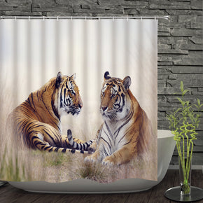 tiger shower curtains fabric awesome yellow polyester cloth print bathroom curtains