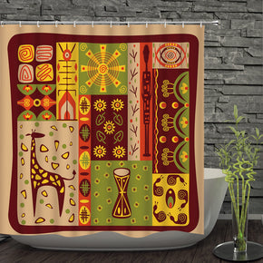 patchwork shower curtains fabric human skeleton yellow polyester cloth print bathroom curtains