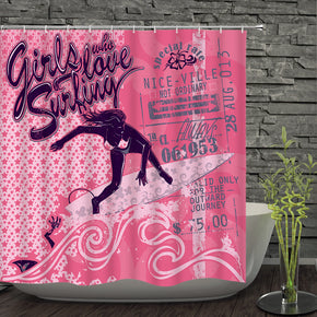 motion shower curtains fabric human skeleton pink polyester cloth print bathroom curtains