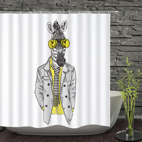 zebra shower curtains fabric elegant white polyester cloth print bathroom curtains