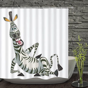 zebra shower curtains fabric funny white polyester cloth print bathroom curtains