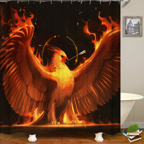 Phoenix shower curtains fabric cool gold polyester cloth print bathroom curtains