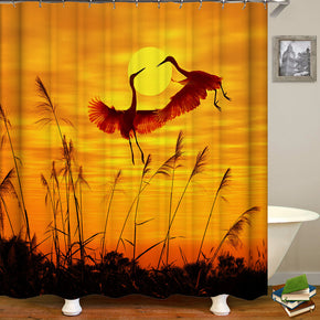 crane shower curtains fabric elegant gold polyester cloth print bathroom curtains