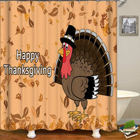 thanksgiving day shower curtains fabric funny beige polyester cloth print bathroom curtains