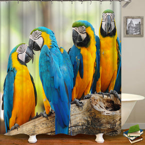 parrot shower curtains fabric funny colorful polyester cloth print bathroom curtains
