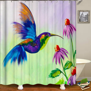 bird shower curtains fabric funny colorful polyester cloth print bathroom curtains