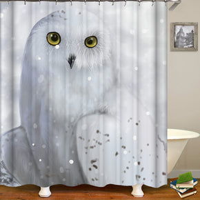 bird shower curtains fabric cute white polyester cloth print bathroom curtains