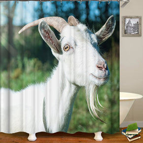 sheep shower curtains fabric cute white polyester cloth print bathroom curtains
