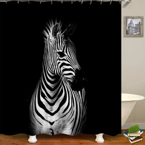zebra shower curtains fabric Human skeleton black polyester cloth print bathroom curtains