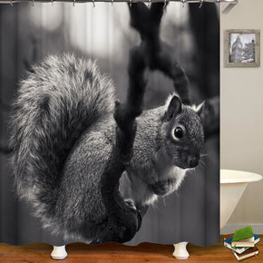 squirrel shower curtains fabric funny grey polyester cloth print bathroom curtains