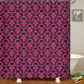 Decorative pattern shower curtains fabric simplicity red polyester cloth print bathroom curtains