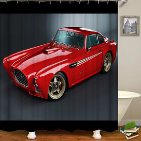 car shower curtains fabric cool red polyester cloth print bathroom curtains