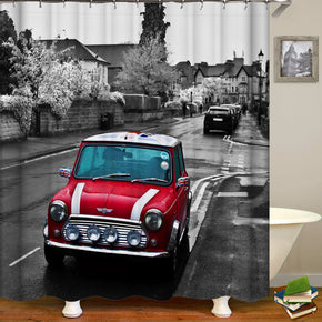 car shower curtains fabric cool red polyester cloth print bathroom curtains